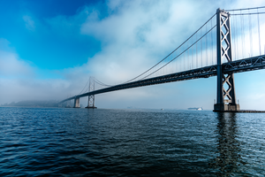 Bay Bridge in Blue and White