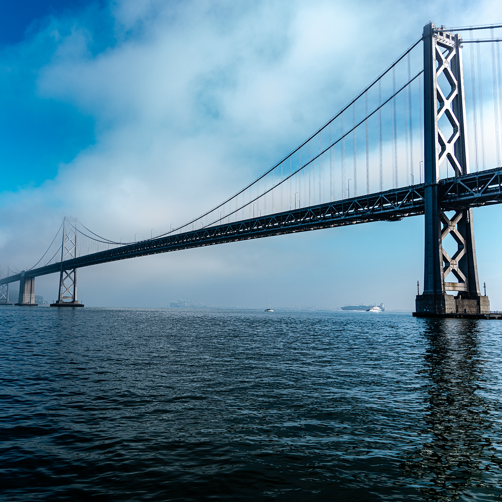 Bay Bridge in Blue and White